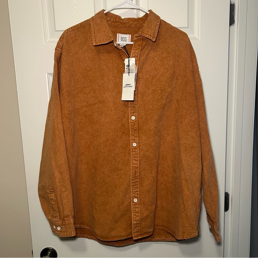 Urban Outfitters BDG Brown Acid Wash Canvas Shirt